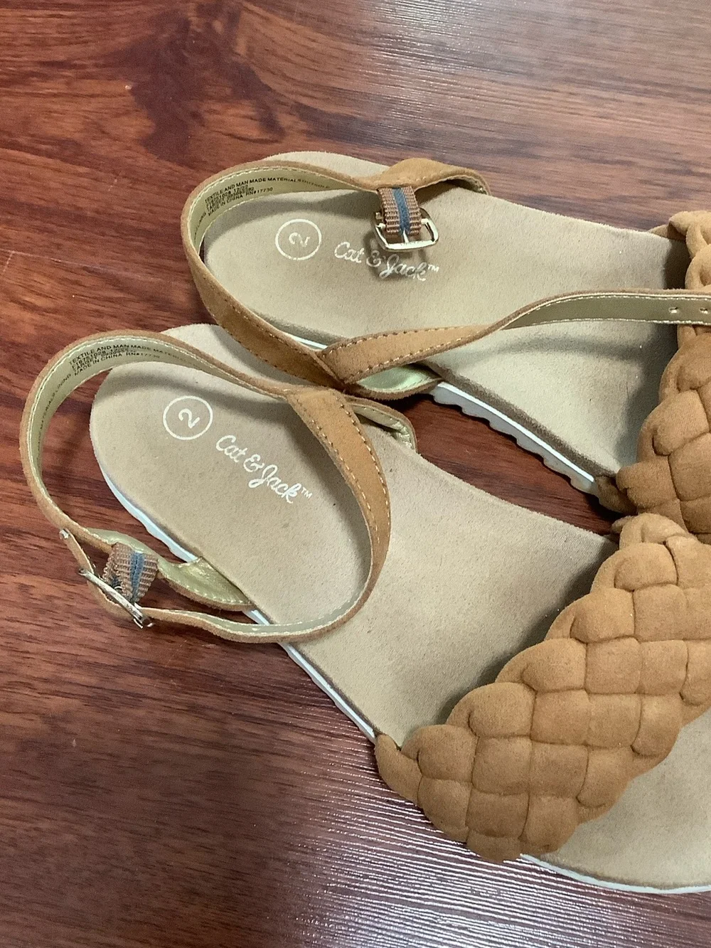 Cat & Jack Tan Braided Strap Sandals